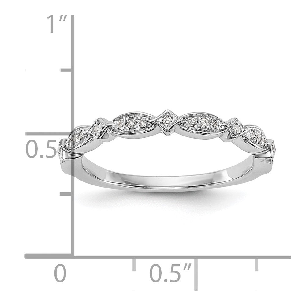 14K Weißgold Ehering mit natürlichen Diamanten 0,08 ct