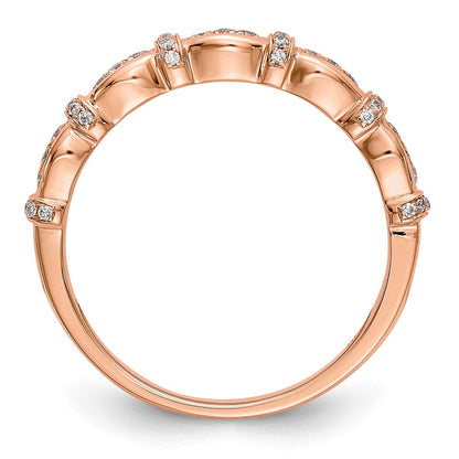 14K Roségold Ehering mit echten Diamanten