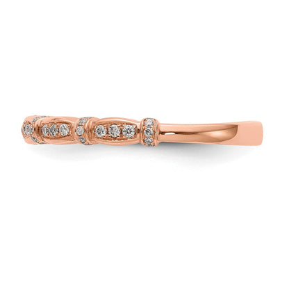 14K Roségold Ehering mit echten Diamanten