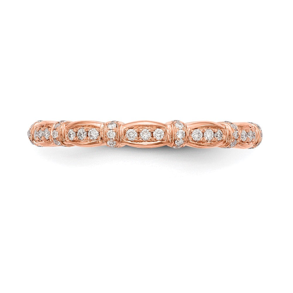 14K Roségold Ehering mit echten Diamanten