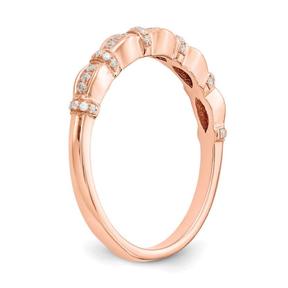 14K Roségold Ehering mit echten Diamanten