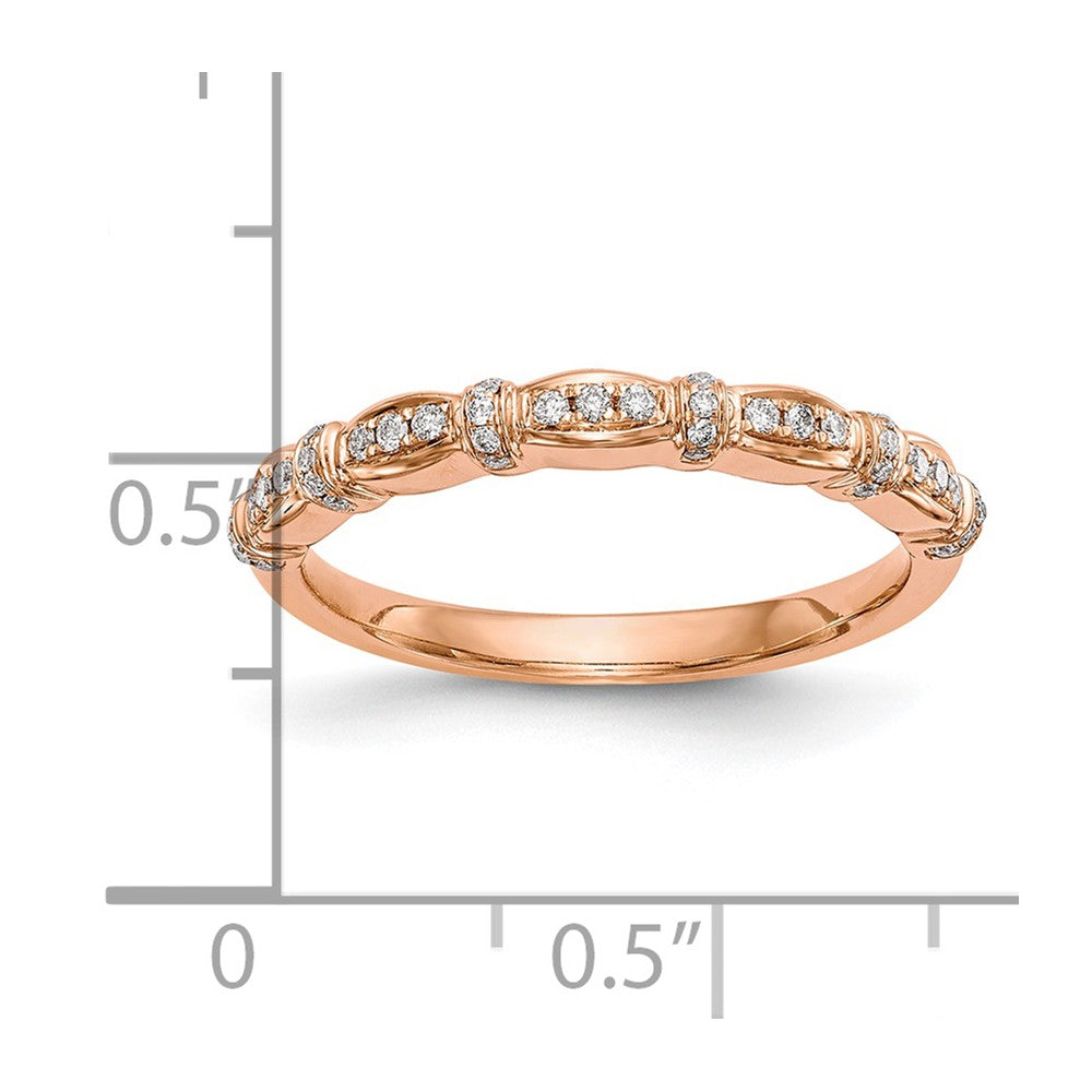 14K Roségold Ehering mit echten Diamanten