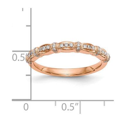14K Roségold Ehering mit echten Diamanten