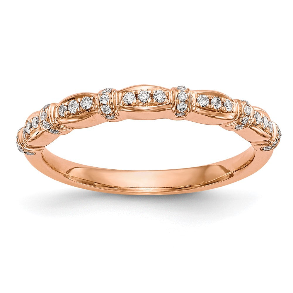 14K Roségold Ehering mit echten Diamanten