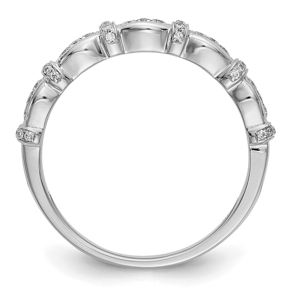 14K Weißgold Ring mit echten Diamanten