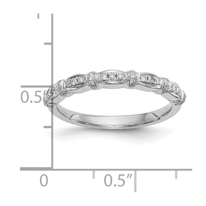 14K Weißgold Ring mit echten Diamanten
