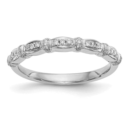 14K Weißgold Ring mit echten Diamanten