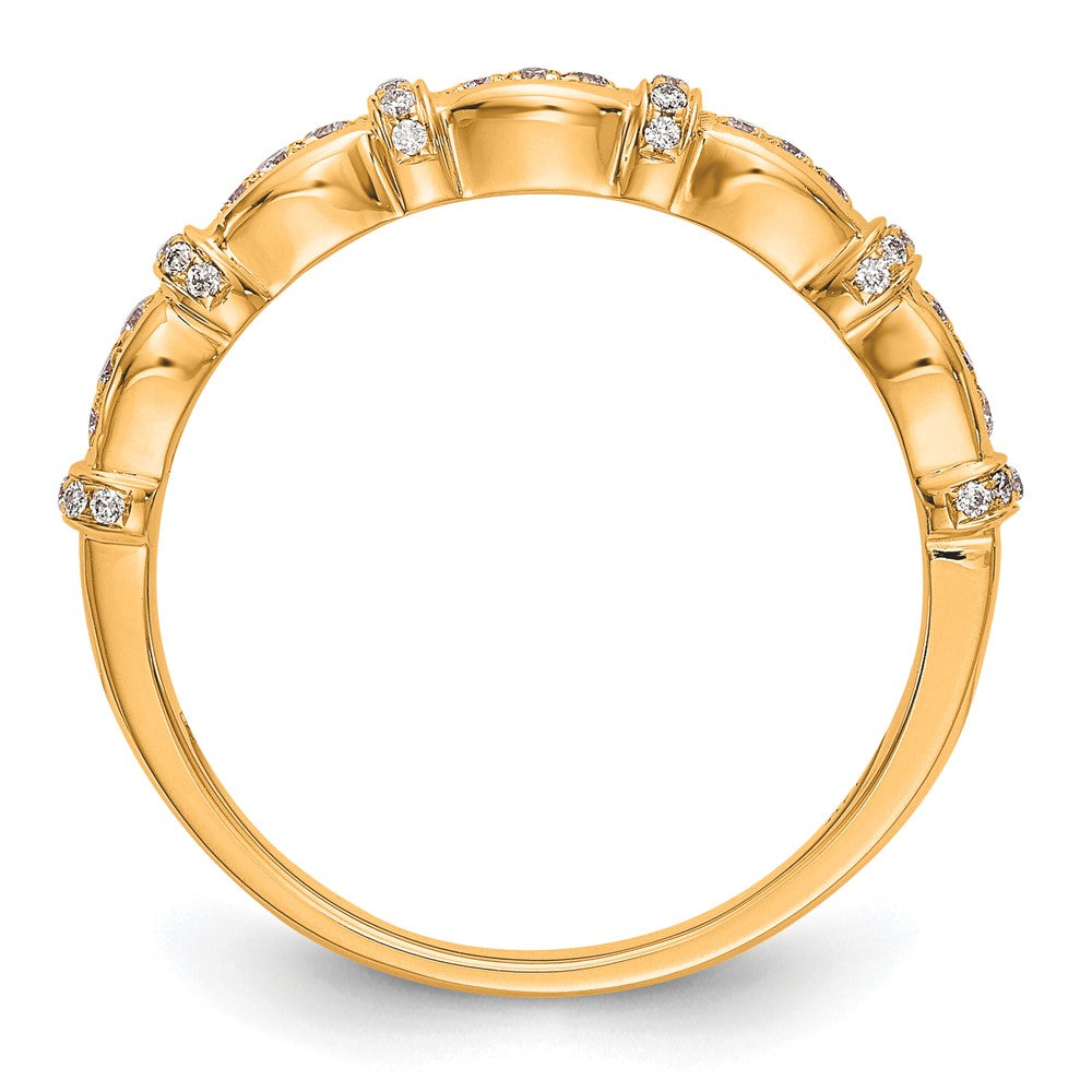 14K Gelbgold Ehering mit echten Diamanten