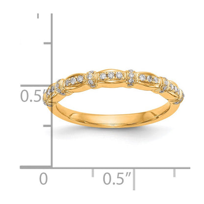 14K Gelbgold Ehering mit echten Diamanten