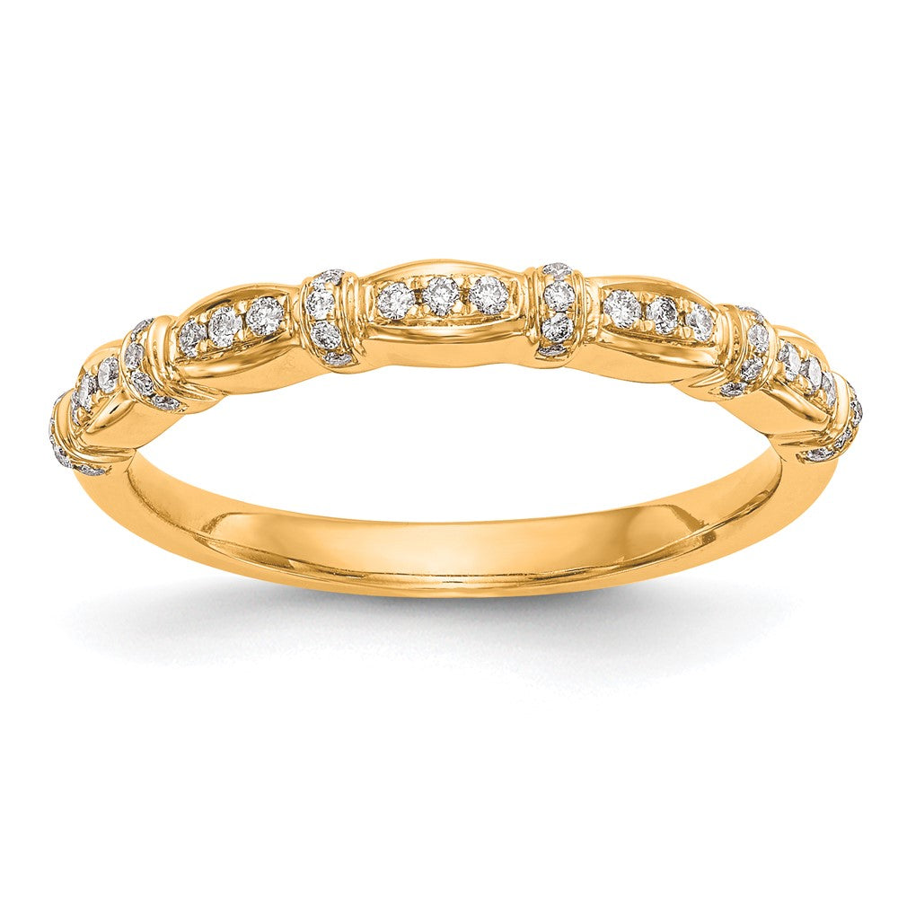 14K Gelbgold Ehering mit echten Diamanten
