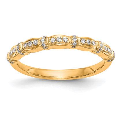 14K Gelbgold Ehering mit echten Diamanten