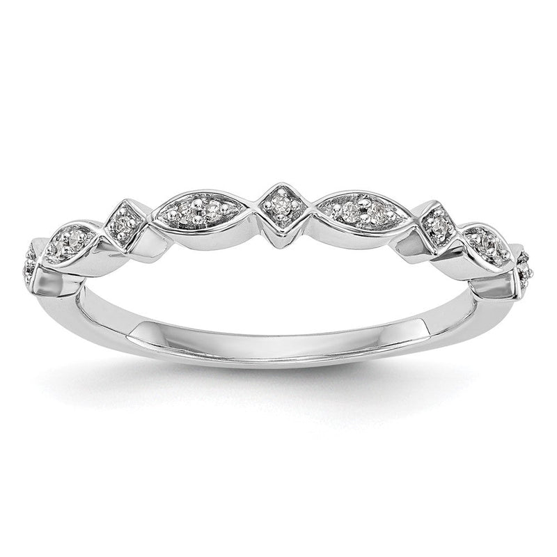 14K Weißgold Ehering mit natürlichen Diamanten