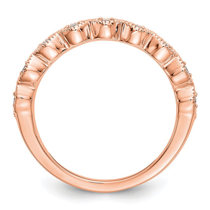 14K Roségold Ehering mit echten Diamanten