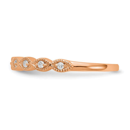 14K Roségold Ehering mit echten Diamanten