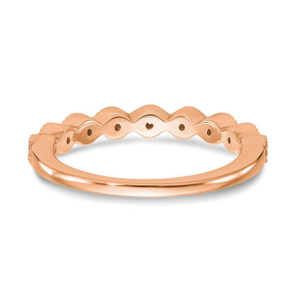 14K Roségold Ehering mit echten Diamanten