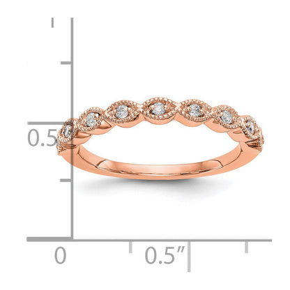 14K Roségold Ehering mit echten Diamanten