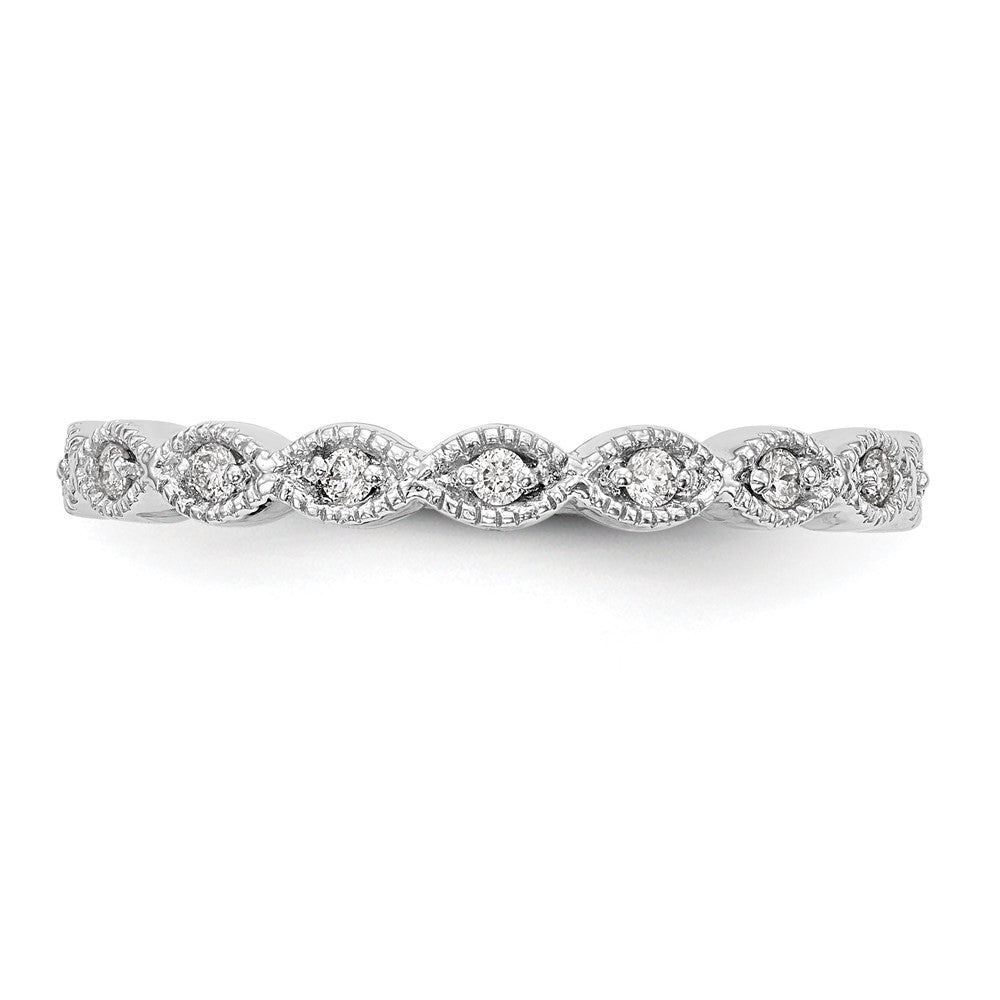 14K Weißgold Ring mit 0,10 ct. im Labor gezüchteten Diamanten, VS/SI+ G+