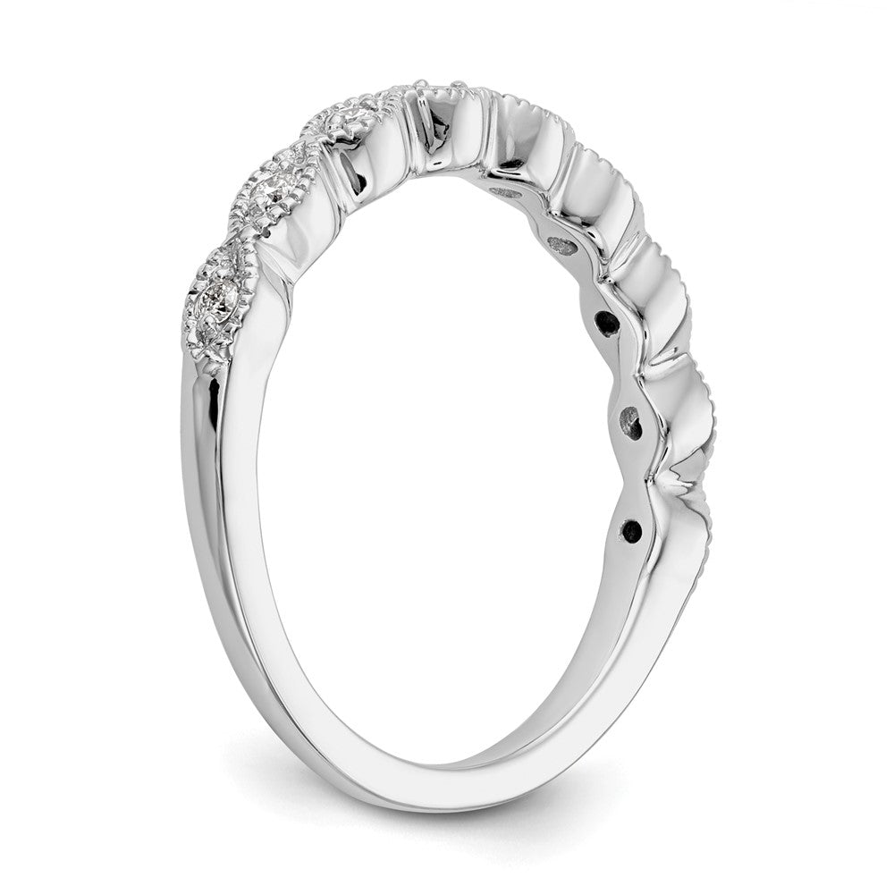 14K Weißgold Ring mit 0,10 ct. im Labor gezüchteten Diamanten, VS/SI+ G+