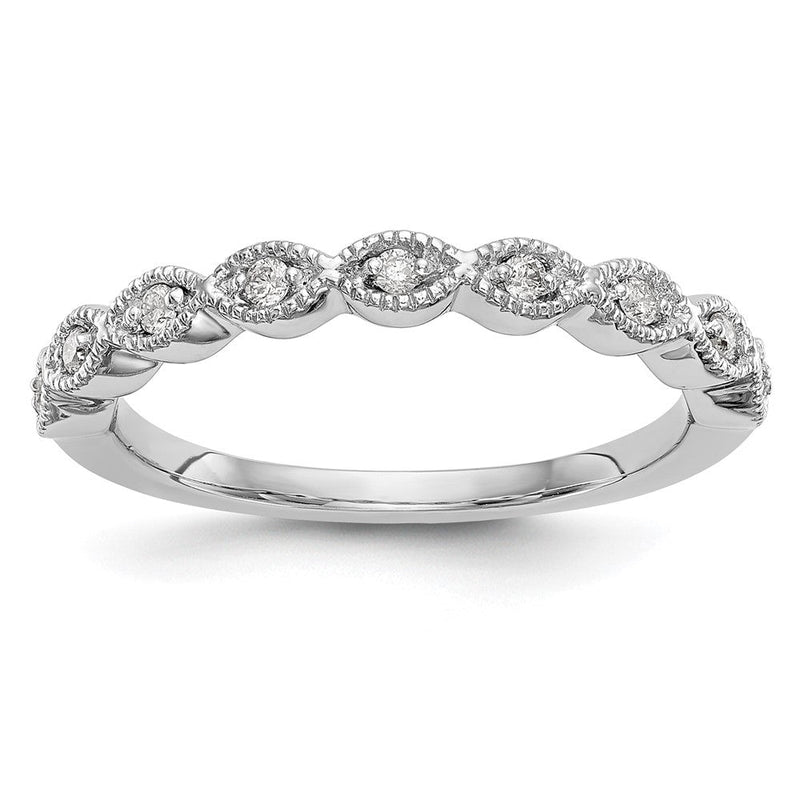 14K Weißgold Ehering mit natürlichen Diamanten