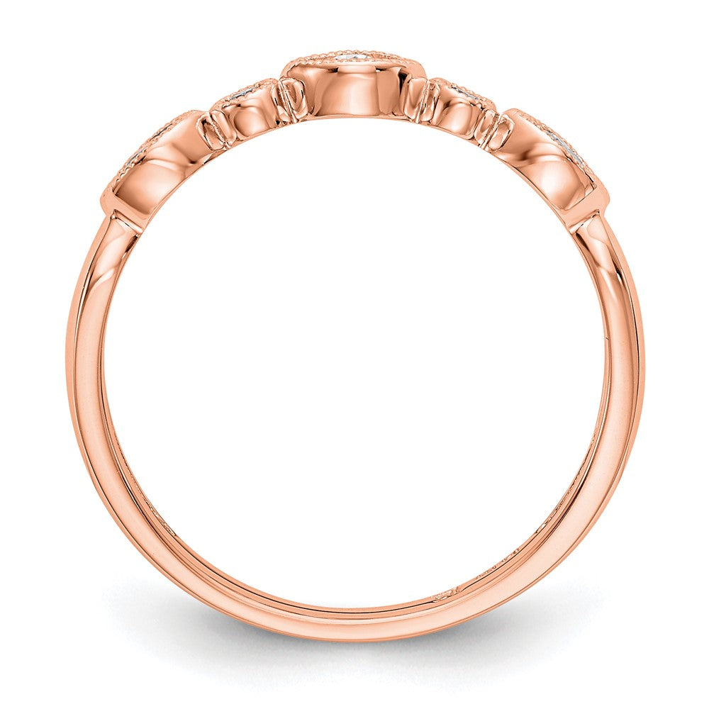 14K Roségold Ring mit echten Diamanten