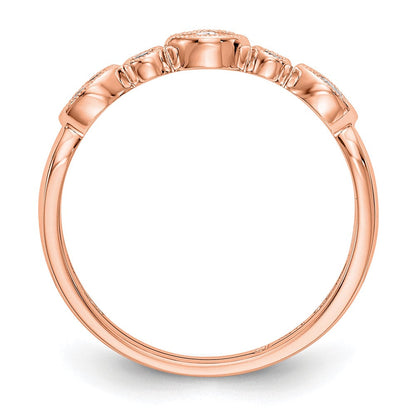 14K Roségold Ring mit echten Diamanten