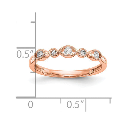 14K Roségold Ring mit echten Diamanten