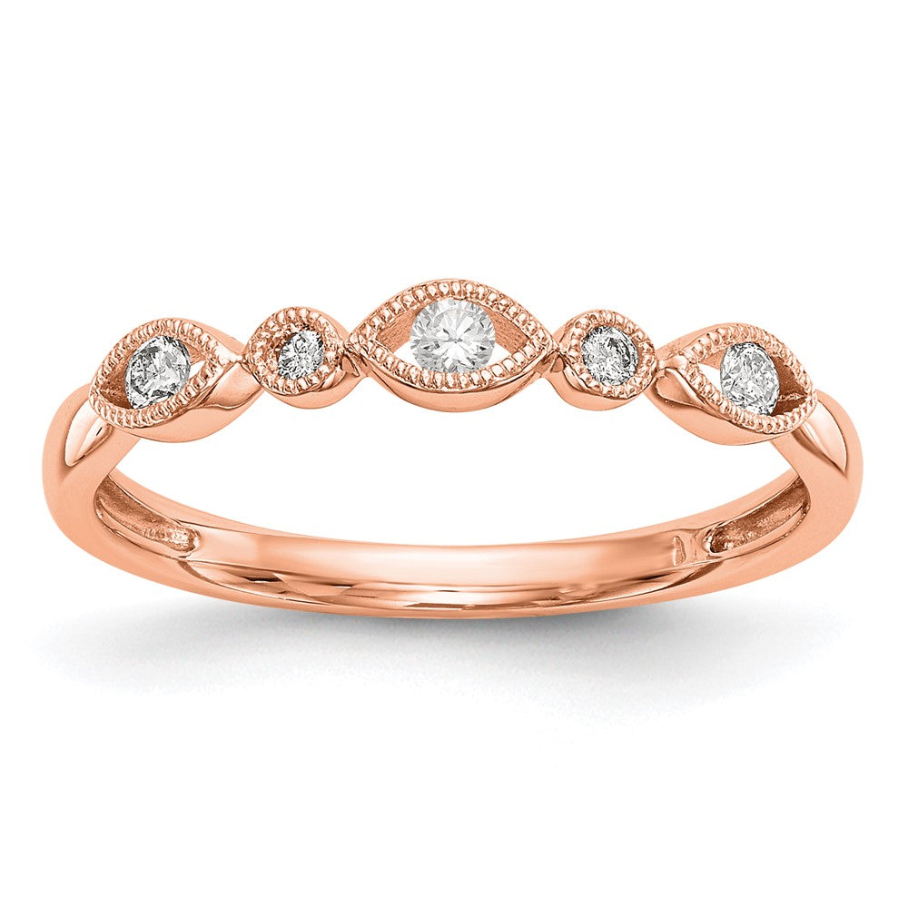 14K Roségold Ring mit echten Diamanten