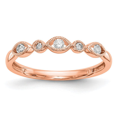 14K Roségold Ring mit echten Diamanten