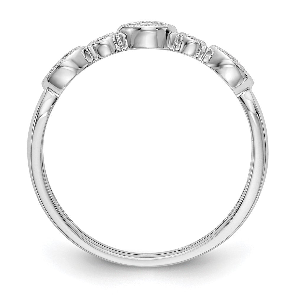 14K Weißgold Ehering mit natürlichen Diamanten, 0,13 ct Gesamtgewicht