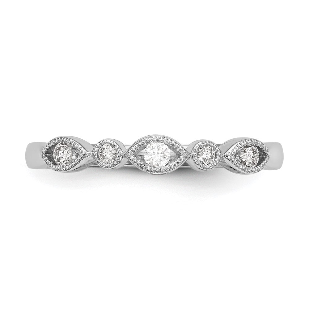 14K Weißgold Ehering mit natürlichen Diamanten, 0,13 ct Gesamtgewicht