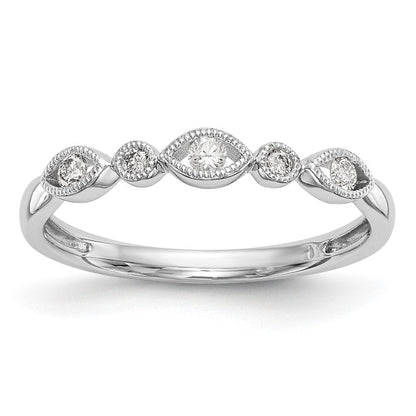 14K Weißgold Ehering mit natürlichen Diamanten, 0,13 ct Gesamtgewicht