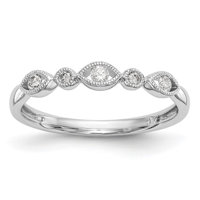 14K Weißgold Ehering mit natürlichen Diamanten, 0,13 ct Gesamtgewicht