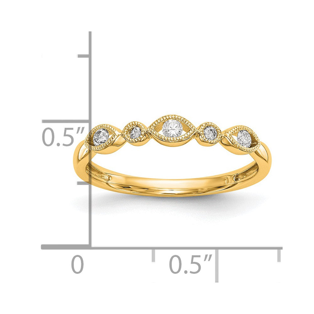 14K Gelbgold Ring mit echten Diamanten