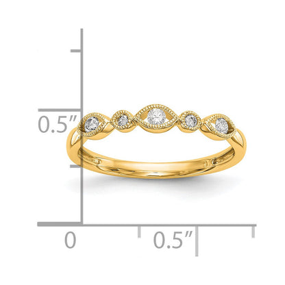 14K Gelbgold Ring mit echten Diamanten
