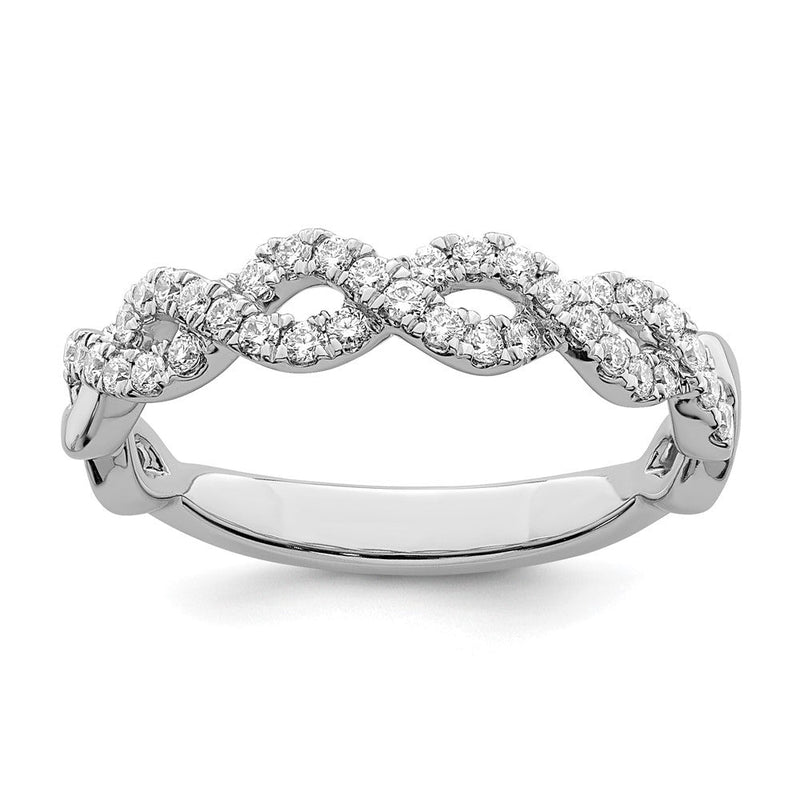 14K Weißgold Ehering mit natürlichen Diamanten, 0,36 ct Gesamtgewicht