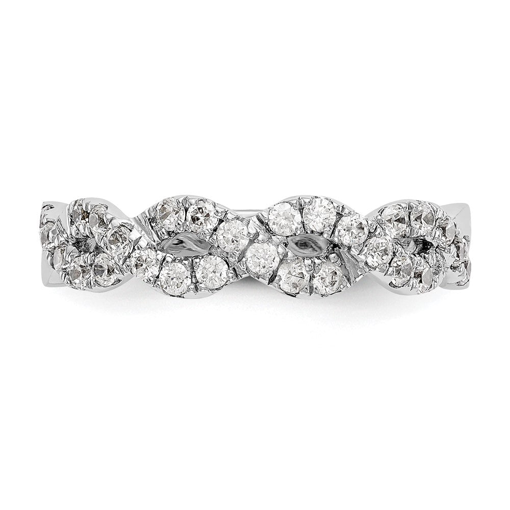 14K Weißgold Ehering mit natürlichen Diamanten, 0,56 ct Gesamtgewicht