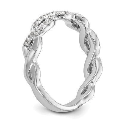 True Origin 14K Weißgold 1/2 Karat Im Labor Gezüchtet Diamant Vs+ F+ Intertwined Komplett Ehering Ring