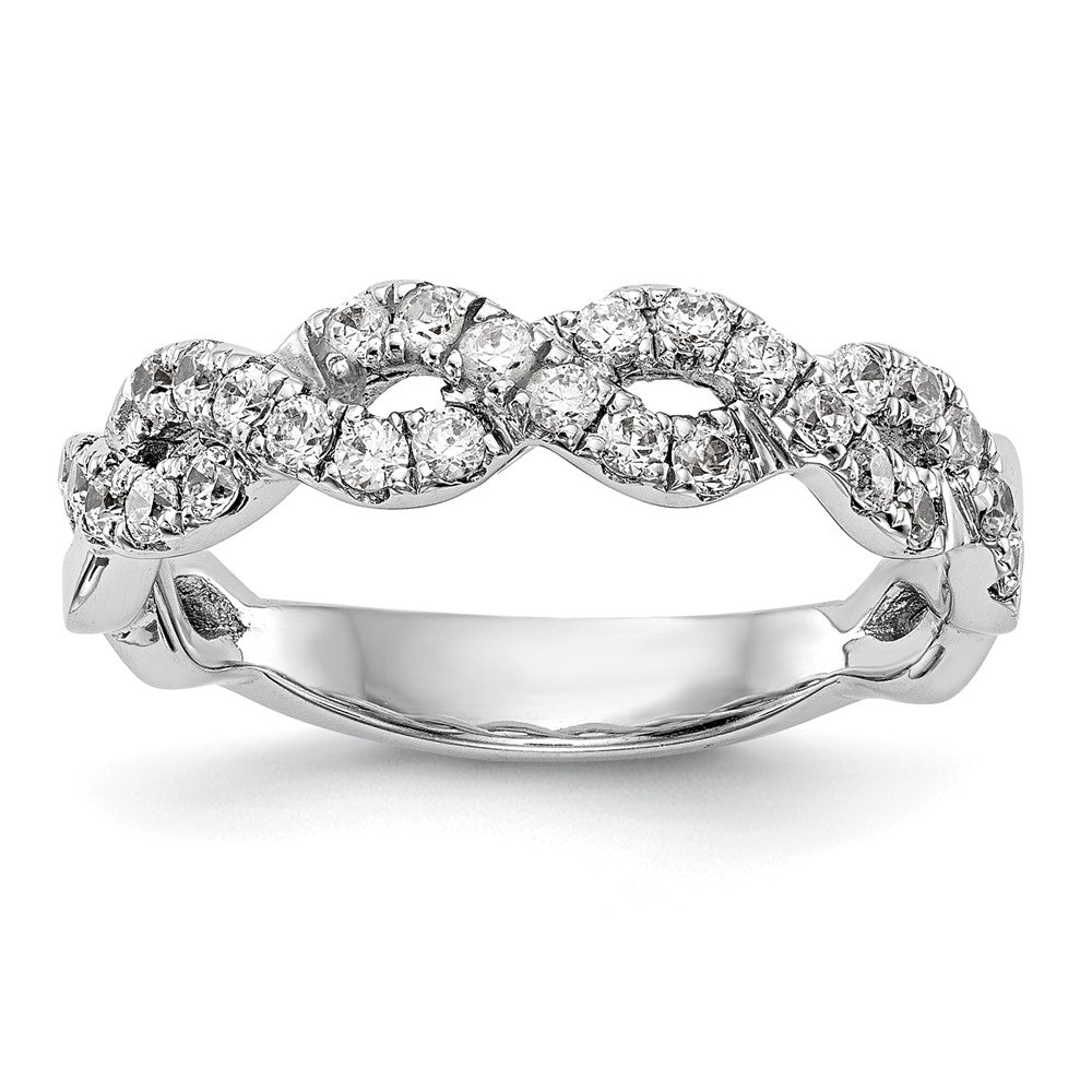 14K Weißgold Ehering mit natürlichen Diamanten, 0,56 ct Gesamtgewicht