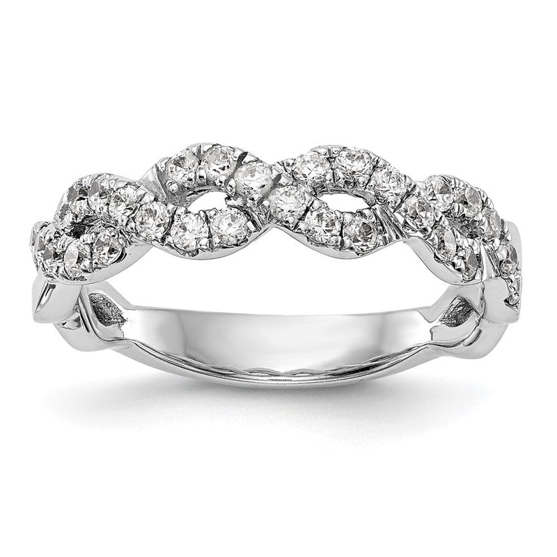 14K Weißgold Ehering mit natürlichen Diamanten, 0,56 ct Gesamtgewicht