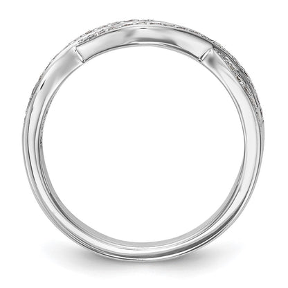 14K Weißgold Ring mit gedrehtem Design, 0,25 ct. Labor gezüchteter Diamanten, VS/SI+, G+