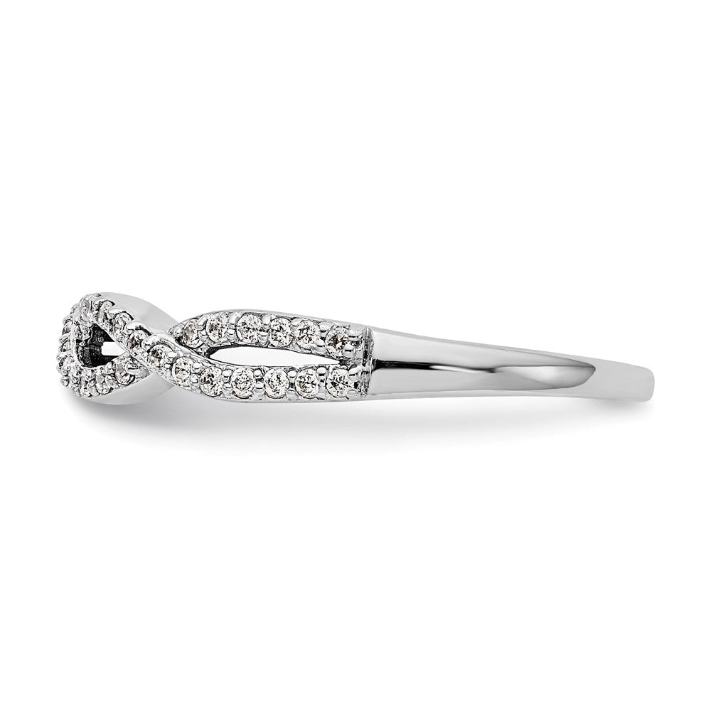 14K Weißgold Ring mit gedrehtem Design, 0,25 ct. Labor gezüchteter Diamanten, VS/SI+, G+