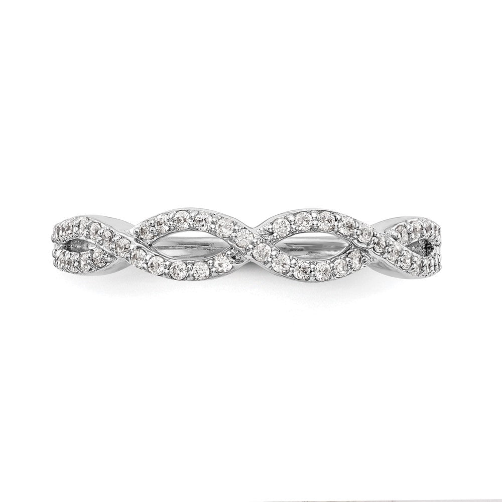 14K Weißgold Ring mit gedrehtem Design, 0,25 ct. Labor gezüchteter Diamanten, VS/SI+, G+