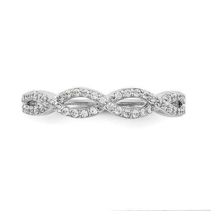 14K Weißgold Ring mit gedrehtem Design, 0,25 ct. Labor gezüchteter Diamanten, VS/SI+, G+