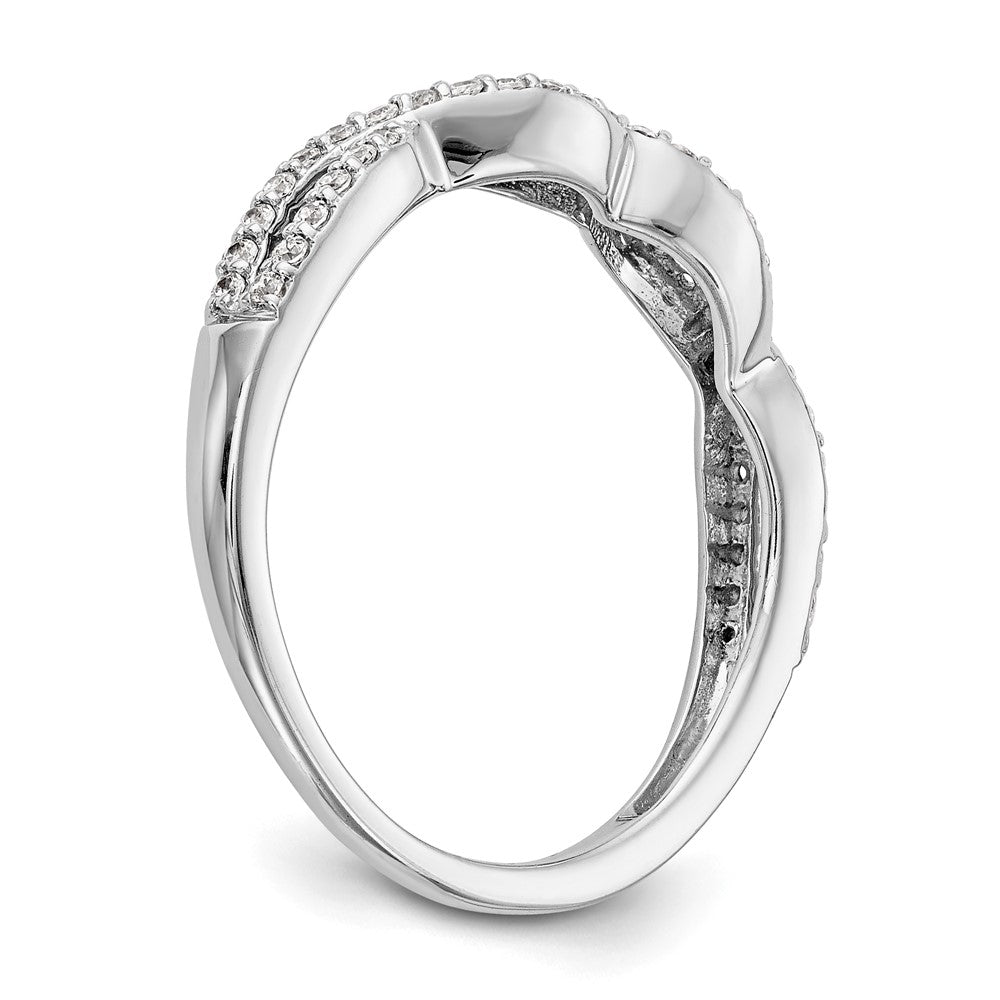 14K Weißgold Ring mit gedrehtem Design, 0,25 ct. Labor gezüchteter Diamanten, VS/SI+, G+