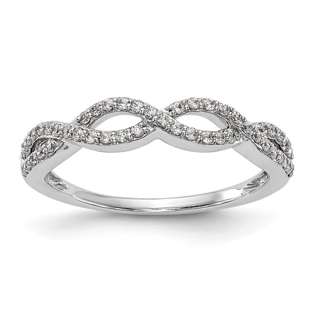 14K Weißgold Ring mit gedrehtem Design, 0,25 ct. Labor gezüchteter Diamanten, VS/SI+, G+