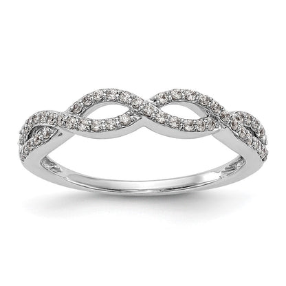 14K Weißgold Ring mit gedrehtem Design, 0,25 ct. Labor gezüchteter Diamanten, VS/SI+, G+