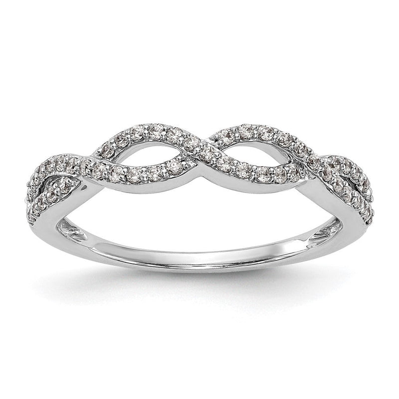 14K Weißgold Ring mit gedrehtem Design, 0,25 ct. Labor gezüchteter Diamanten, VS/SI+, G+