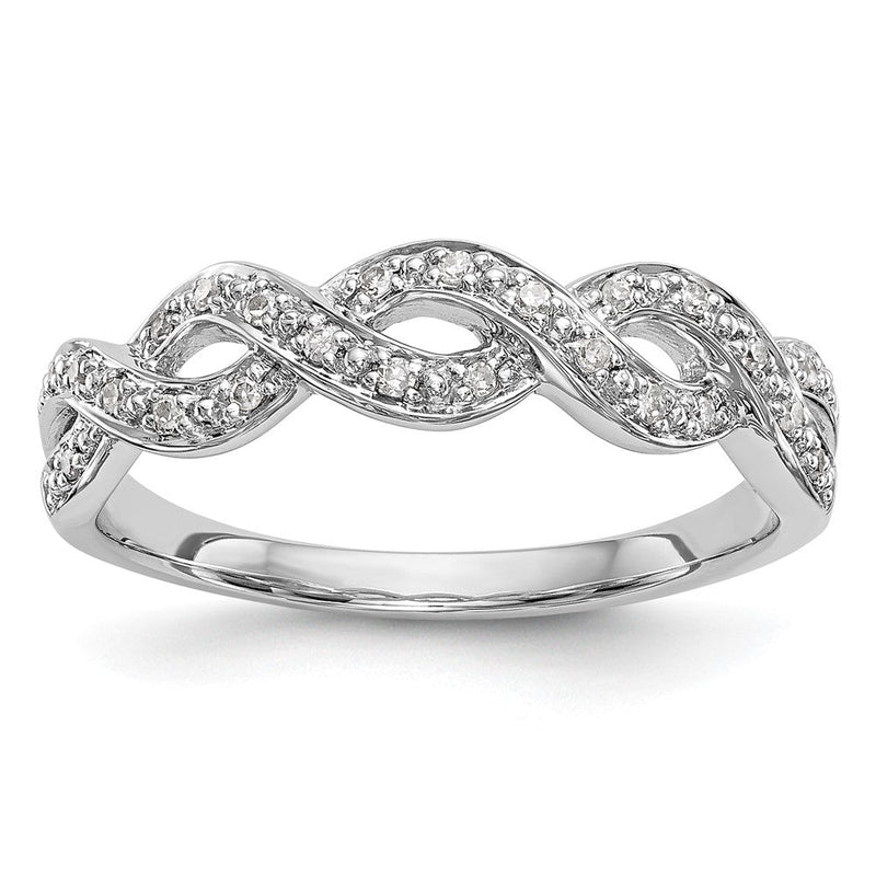 14K Weißgold Ehering mit natürlichen Diamanten