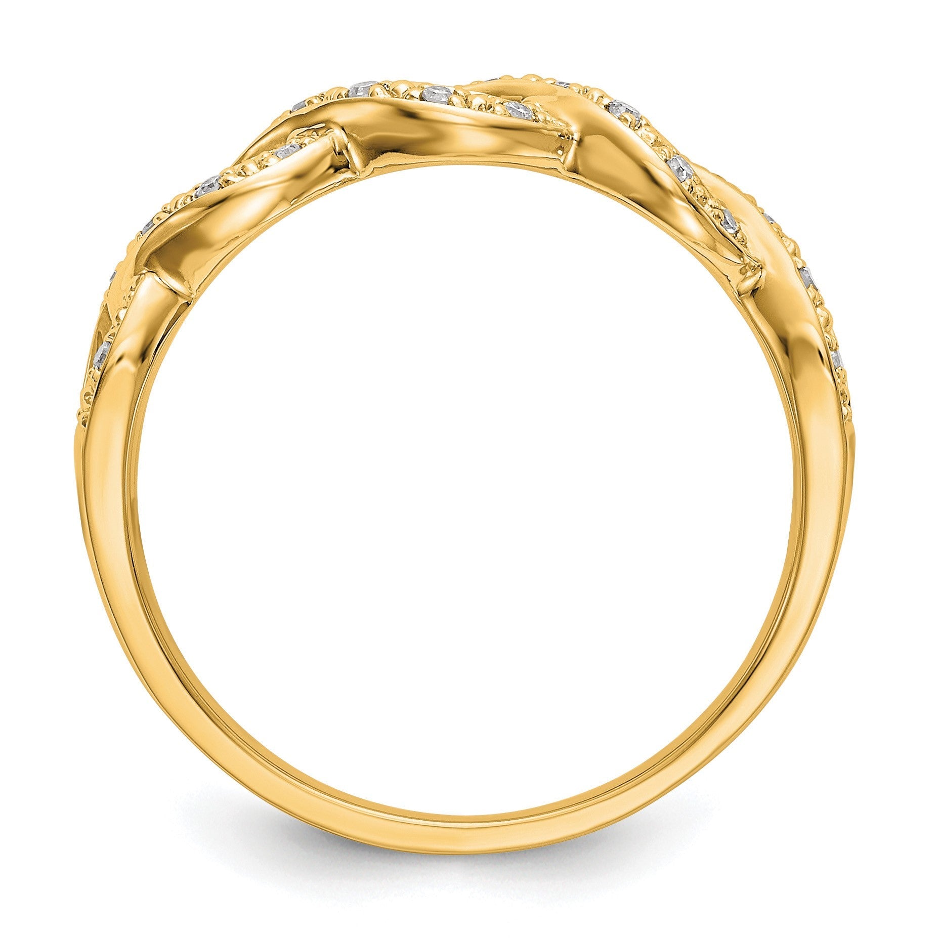 14K Gelbgold Ehering mit natürlichen Diamanten