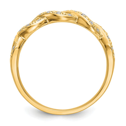14K Gelbgold Ehering mit natürlichen Diamanten